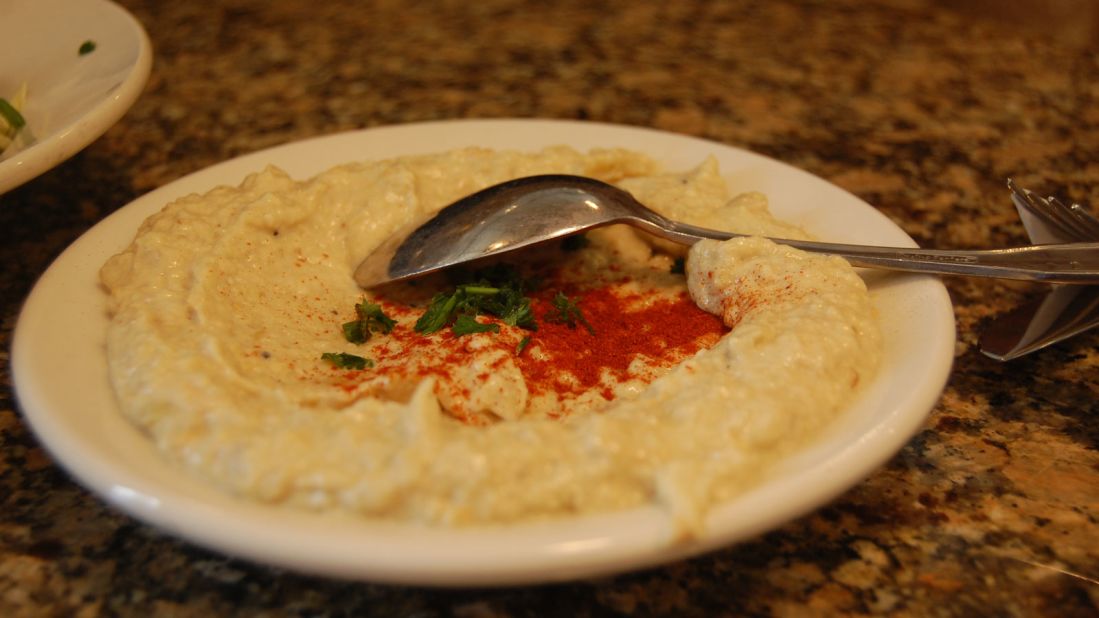 <strong>Moutabal/baba ganoush:</strong> These two Middle Eastern foods are often confused. While they are both made with eggplant, the main difference is that moutabal has tahini in it.