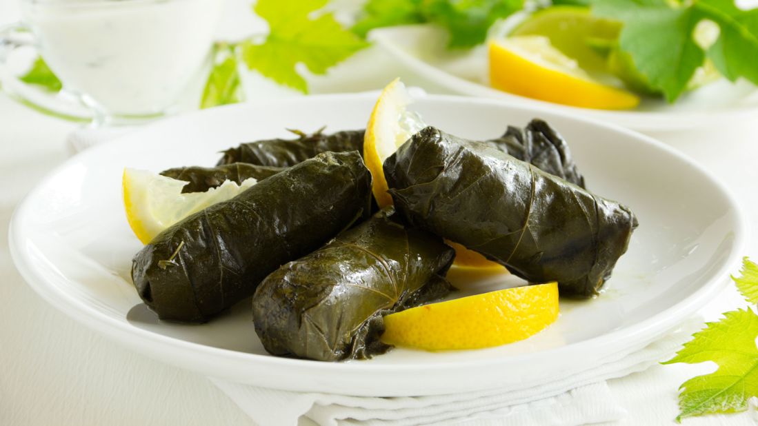<strong>Dolma: </strong>This dish consists of a vine leaf loaded with a filling of meat and rice. Its name means "to be stuffed" in Turkish. 