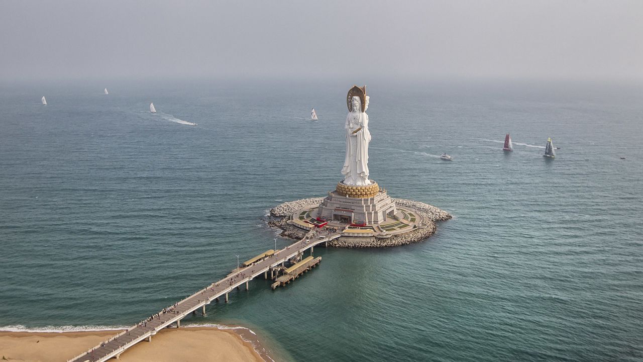 <strong>Guanyin Statue, Hainan: </strong>At 108 meters tall, this figure is the world's largest Guanyin statue. It's located near the Nanshan Temple of Sanya on Hainan island. 