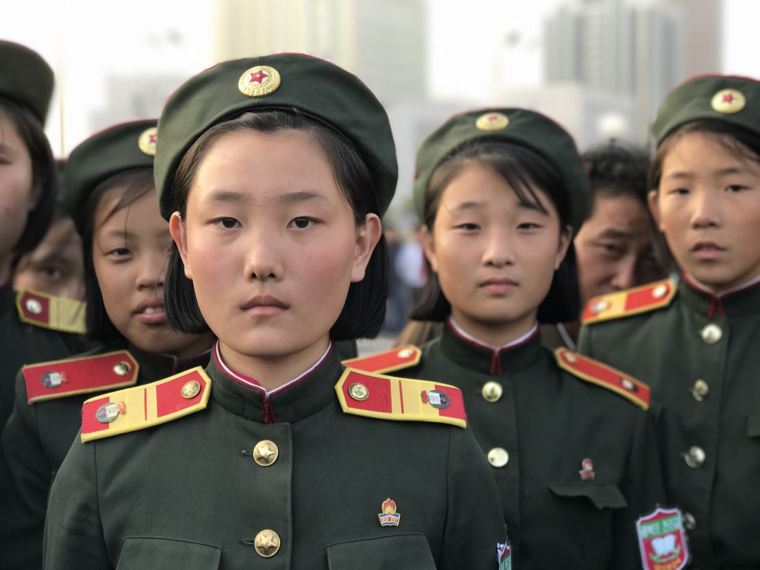 "As long as as we have our very capable Korean People's Army and the leadership of Marshall Kim Jong Un, we don't have any enemy we cannot conquer," 14-year-old Kim Su Jong said.
