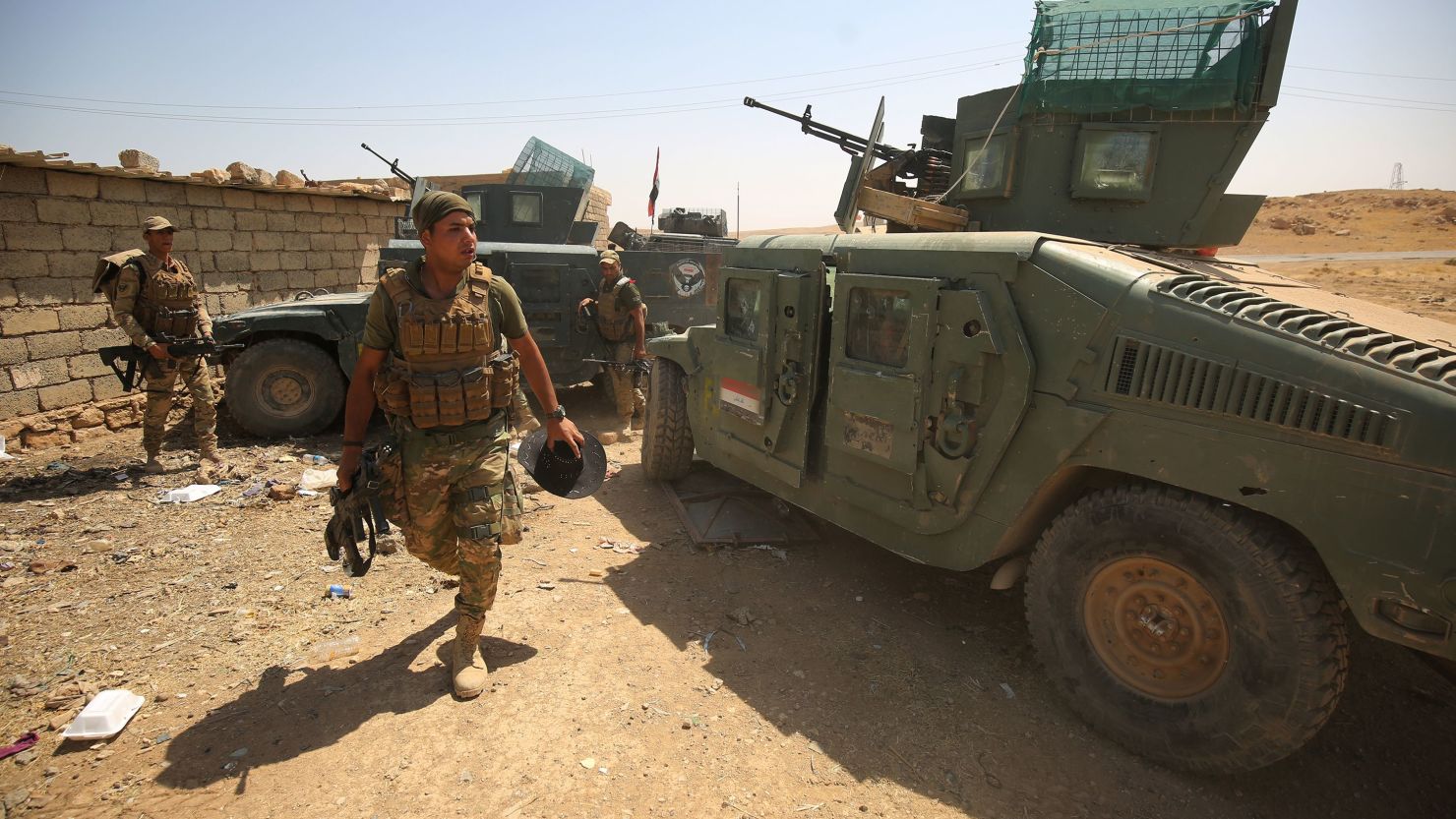 Iraqi forces are pictured north of Tal Afar on Wednesday, where they battled the last remaining pockets of ISIS resistance.