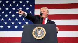 US President Donald Trump participates in a tax reform kickoff event at the Loren Cook Company in Springfield, MO, on August 30, 2017.  (JIM WATSON/AFP/Getty Images)