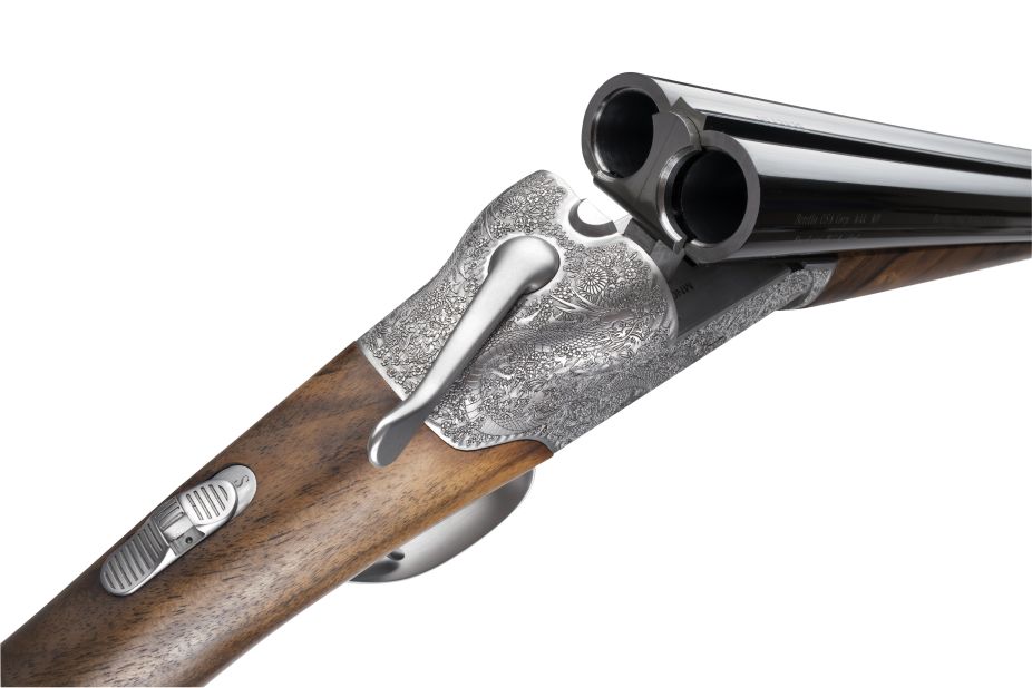The 486 shotgun (2014). Marc Newson's reinterpretation of a traditional side-by-side shotgun for Italian firearms brand Beretta featured a new lever design and intricate engraving. 