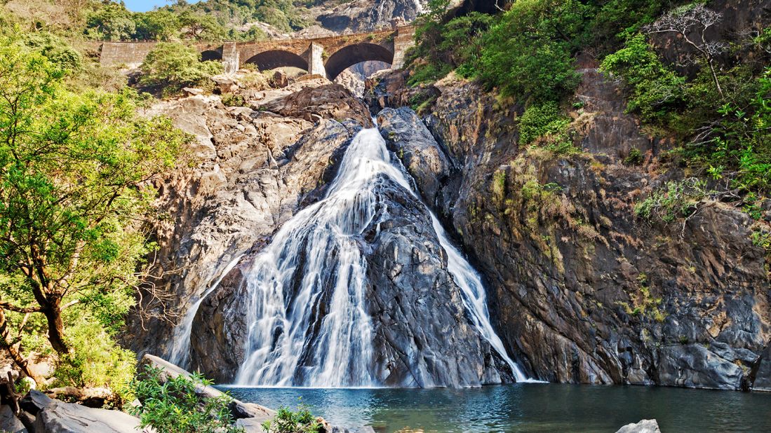 <strong>Dudhsagar Falls:</strong> This stunning spectacle is one of the tallest waterfalls in India.
