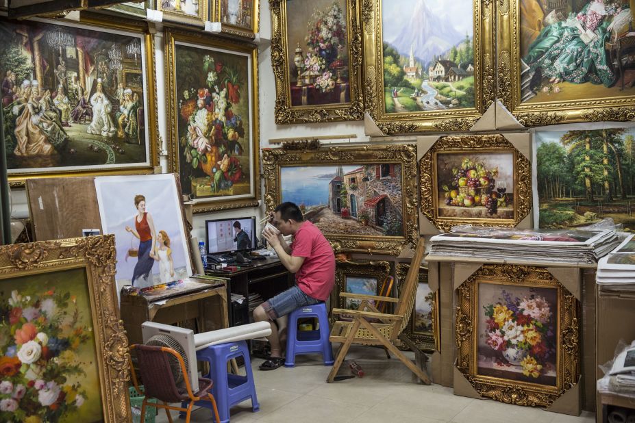<strong>Work of art:</strong> While you might not be in the market for a giant Mona Lisa to haul back, the area is home to a growing number of up-and-coming Chinese artists who produce original works.  