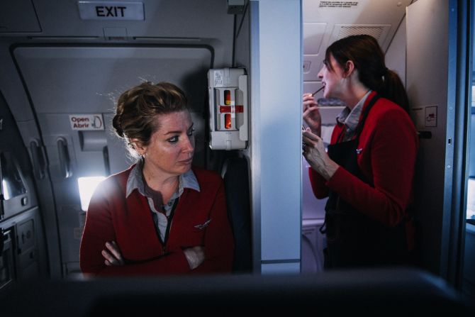 <strong>Cabin fever: </strong>Virgin America air steward and part-time photographer Molly Choma has been documenting behind-the-scenes shots of her colleagues for the past eight years.