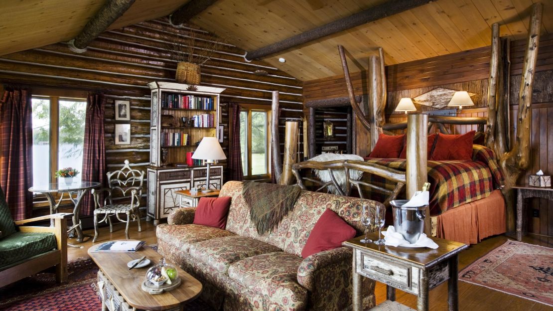 This 2008 version of Lake Placid Lodge replaces an 1882 lodge that burned down in 2005.