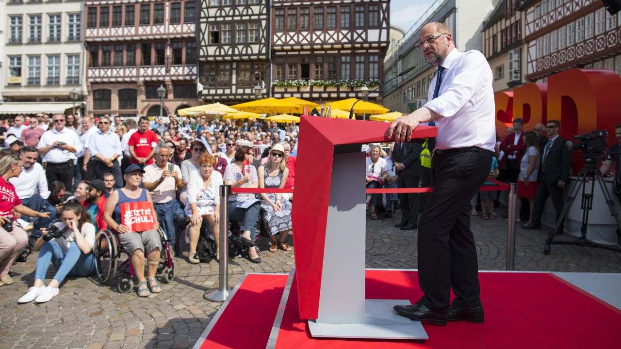 Schulz has been holding campaign rallies across Germany -- often attracting thousands -- in the run-up to the election.