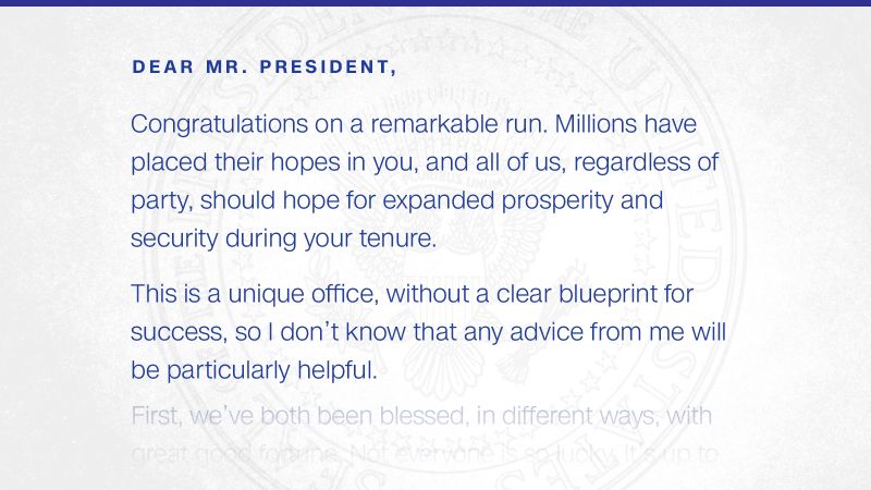 Read The Inauguration Day Letter Obama Left For Trump | CNN Politics