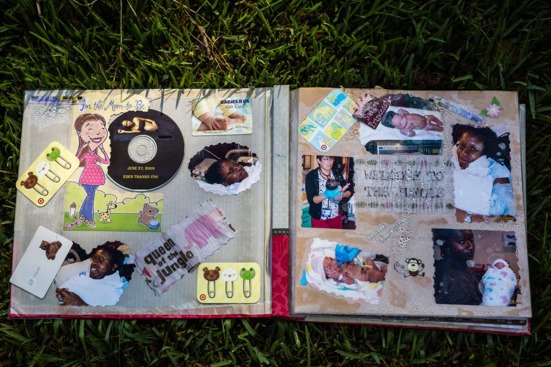 A baby book is one of the possessions Felicia Darden desperately hopes to save.