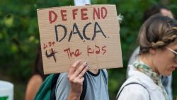 Activists rallied in Columbus Square and marched from there to Trump Tower in protest of President Donald Trump's possible elimination of the Obama-era "Deferred Action for Childhood Arrivals" (DACA) which curtails deportation of an estimated 800,000 undocumented immigrants in New York, NY, USA on August 30, 2017. (Photo by Albin Lohr-Jones)(Sipa via AP Images)