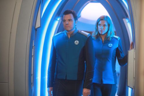Seth MacFarlane boldly goes into outer space in this live-action series, set 400 years in the future, which seeks to straddle the line between spoof and homage to "Star Trek." MacFarlane plays the captain of a starship, and Adrianne Palicki co-stars as his ex-wife and first officer.