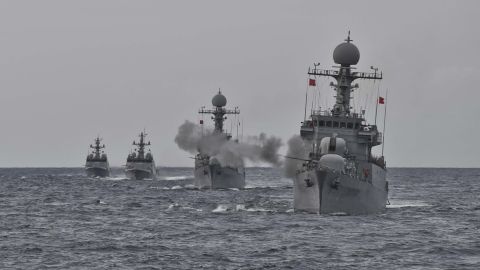 South Korea's Navy conducted a live-fire drill in the waters off the east coast of the Korean Peninsula in response to North Korea's Sunday nuclear test. 