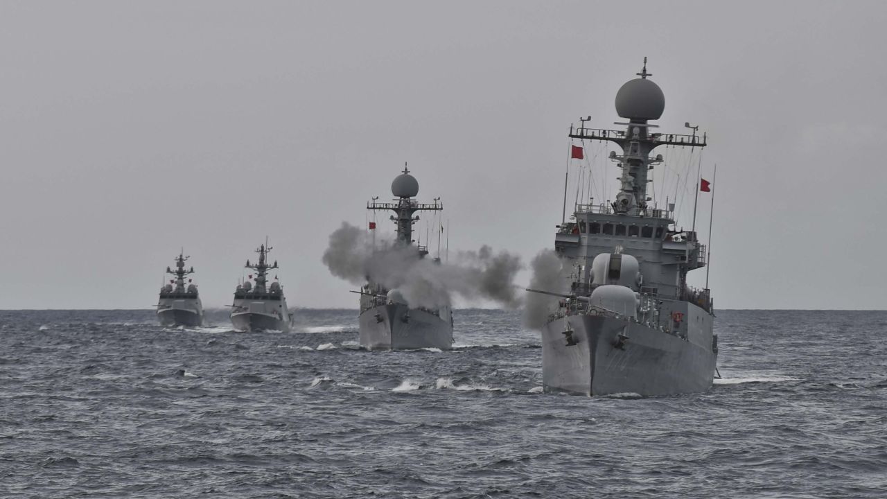 South Korea's Navy conducted a live-fire drill in the waters off the east coast of the Korean Peninsula in response to North Korea's Sunday nuclear test. 