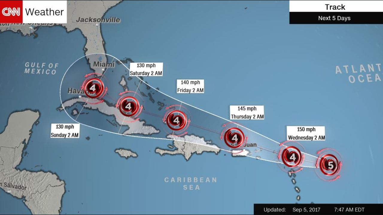 Hurricane Irma track 7:47 a.m. Tuesday