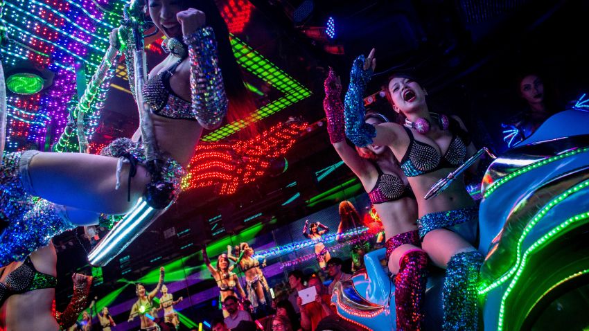 TOKYO, JAPAN - JUNE 29: Dancers dressed as futuristic characters perform during a show at The Robot Restaurant on June 29, 2014 in Tokyo, Japan. The now famous Robot Restaurant opened two years ago in Kabukicho area of Shinjuku at an estimated cost of 10 million U.S. dollars. Performances are held three times a day and cater mostly to foreign tourists. The cabaret style shows include bikini clad futuristic dancers, performers dressed as robots and a host of large scale robots and vehicles controlled with remotes by stage hands dressed as Ninjas (Photo by Chris McGrath/Getty Images)