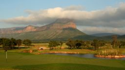 ENTABENI, SOUTH AFRICA - JANUARY 06:  A view of the 9th hole, designed by Justin Rose of England at the Legend Golf Course on the Entabeni Safari Reserve on January 6, 2009 in Entabeni, South Africa. The Legend Golf Course has been designed by 18 different golfers, each one doing an entire hole, plus an extreme 19th 631m long par 3  (Photo by Richard Heathcote/Getty Images)