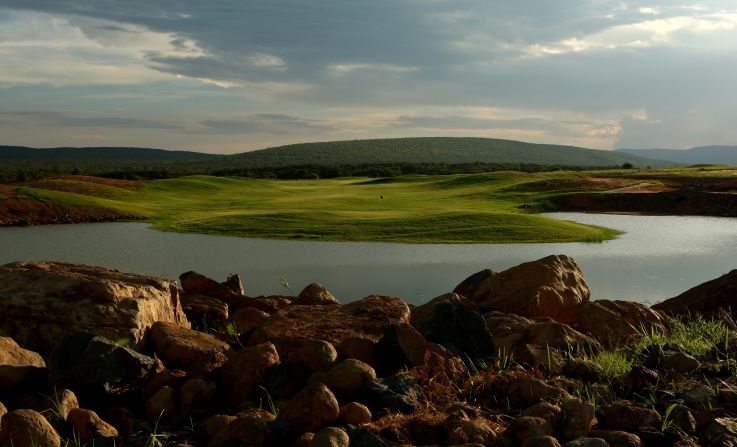  A view of the second hole, designed by Thomas Bjorn of Denmark.