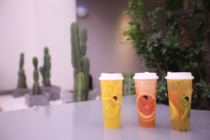 <strong>Stop for tea: </strong>HEYTEA draws crowds for its popular fruit-infused teas and cheese foam-topped concotions.