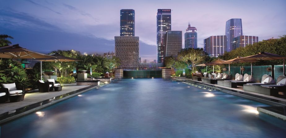 <strong>Swim in style: </strong>The Ritz-Carlton Shenzhen's rooftop pool provides sweeping city views. 
