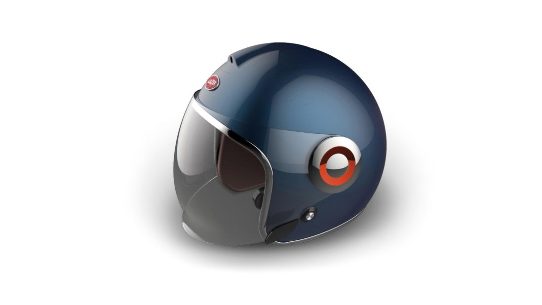 The helmet is equipped with sensors, voice recognition, a rear-view camera and other hidden electronics. It has been designed to collect road safety and location data to create a "hazard map" for the wearer. (JarvisH © 2016 JarvisH Inc.)