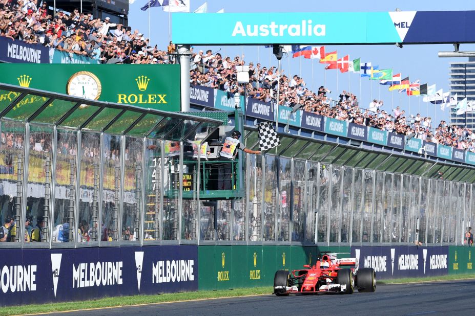 The German took the checkered flag at the season opener in Melbourne leaving Hamilton and the Briton's new Mercedes teammate -- Valtteri Bottas -- trailing in his wake.<br /><br /><strong>Drivers' title race after round 1</strong> <br />Vettel 25 points<br />Hamilton 18 points<br />Bottas 15 points<br />