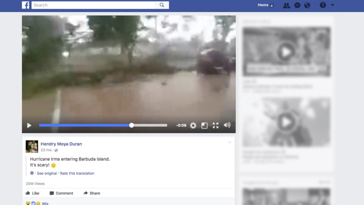 One video described as showing the effects of Hurricane Irma had more than 20 million views