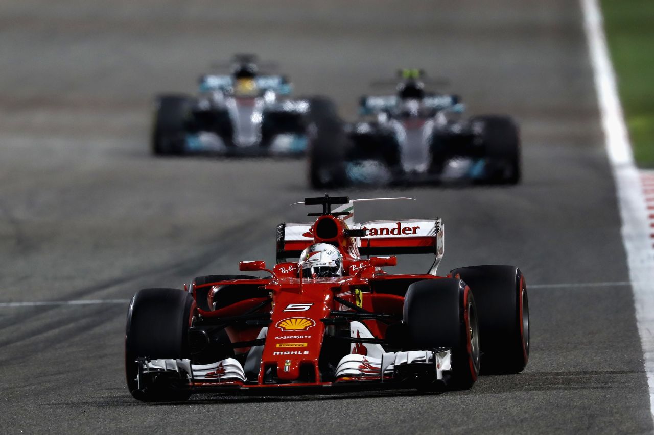 Vettel prevailed in Bahrain after Bottas had claimed a maiden pole in qualifying. During the race Hamilton was handed a five-second stop-go penalty for holding up Red Bull's Daniel Ricciardo in the pit lane. Vettel took full advantage eventually cruising to a comfortable win. <br /><br /><strong>Drivers' title race after round 3</strong> <br />Vettel 68 points<br />Hamilton 61 points<br />Bottas 38 points<br />  