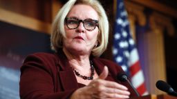 Sen. Claire McCaskill, D-Mo., announces her findings from an investigation into opioid prescriptions, Wednesday, Sept. 6, 2017, on Capitol Hill in Washington. (AP/Jacquelyn Martin)