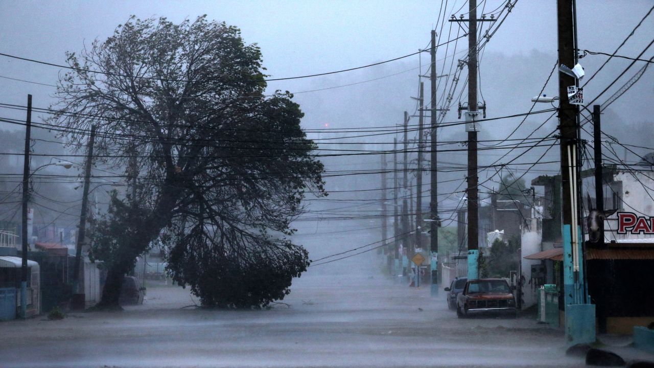 A Puerto Rican street seen flooded as Hurricane Irma passed over on September 6. The island is home to about 3.4 million people.