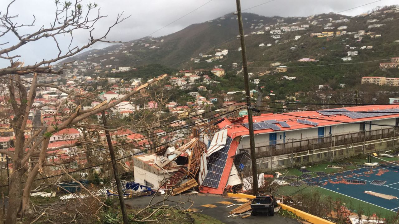 This photo shows the damage to buildings in St. Thomas of the US Virgin Islands on September 7.