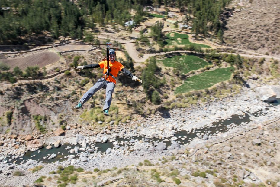<strong>World's coolest zip lines:</strong> Another self-titled "Monster" is situated in Peru -- this zip line allows brave fliers to zip over Incan ruins.