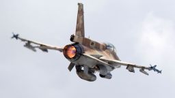A picture taken on June 28, 2016 shows an Israeli Air Force F-16 D fighter jet taking off at the Ramat David Israeli Air Force Base located in the Jezreel Valley, southeast of the port city of Haifa.   / AFP / JACK GUEZ        (Photo credit should read JACK GUEZ/AFP/Getty Images)