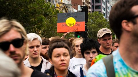 Thousands of protesters marched through Melbourne on January 26, 2017, proclaiming the day "Invasion Day."