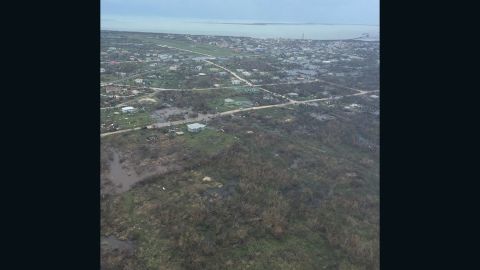 An aerial image over Barbuda on Thursday shows the devastation from Hurricane Irma.