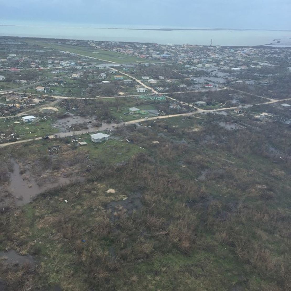 An aerial image over Barbuda on Thursday shows the devastation from Hurricane Irma.