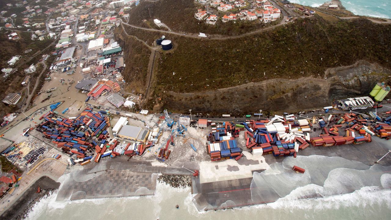 An aerial view of St. Martin on September 6.