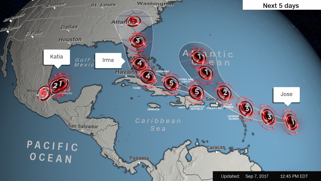 3 hurricanes irma jose katia