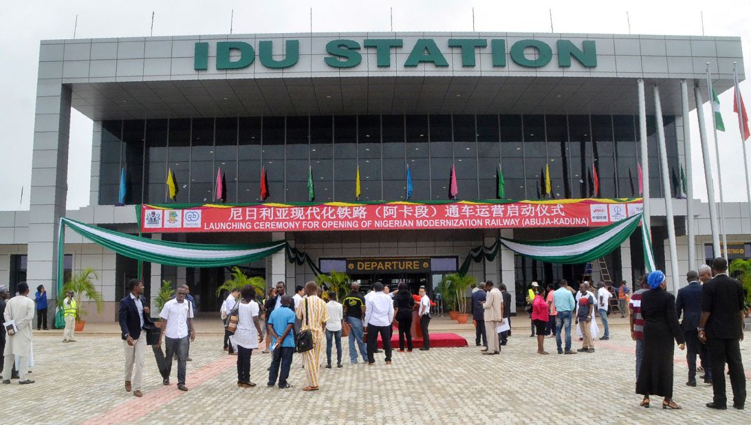 Trains departing from Idu station can currently take passengers from Nigeria's capital, Abuja, to the trading hub of Kaduna. Built by the China Civil Engineering Construction Corporation, the railway line will eventually connect Lagos to Kano, by the Niger border.