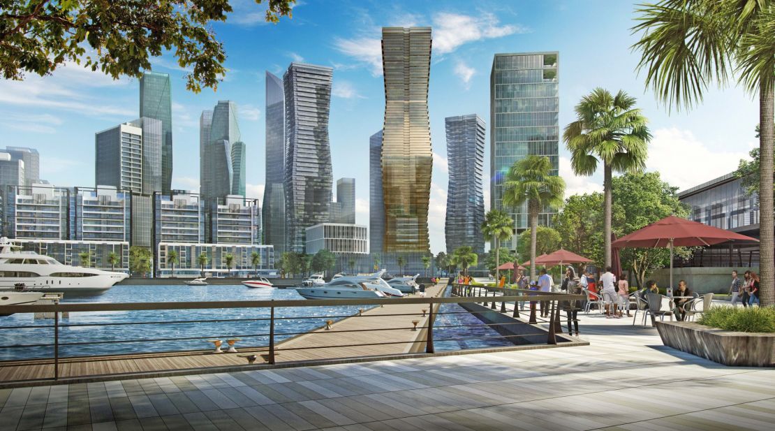 A rendering of Colombo Port City in Sri Lanka.