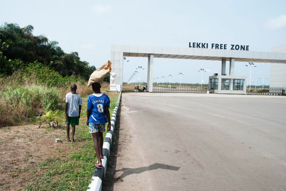 The gates to Lekki Free Trade Zone, a joint venture between authorities in Lagos and a consortium of Chinese companies.