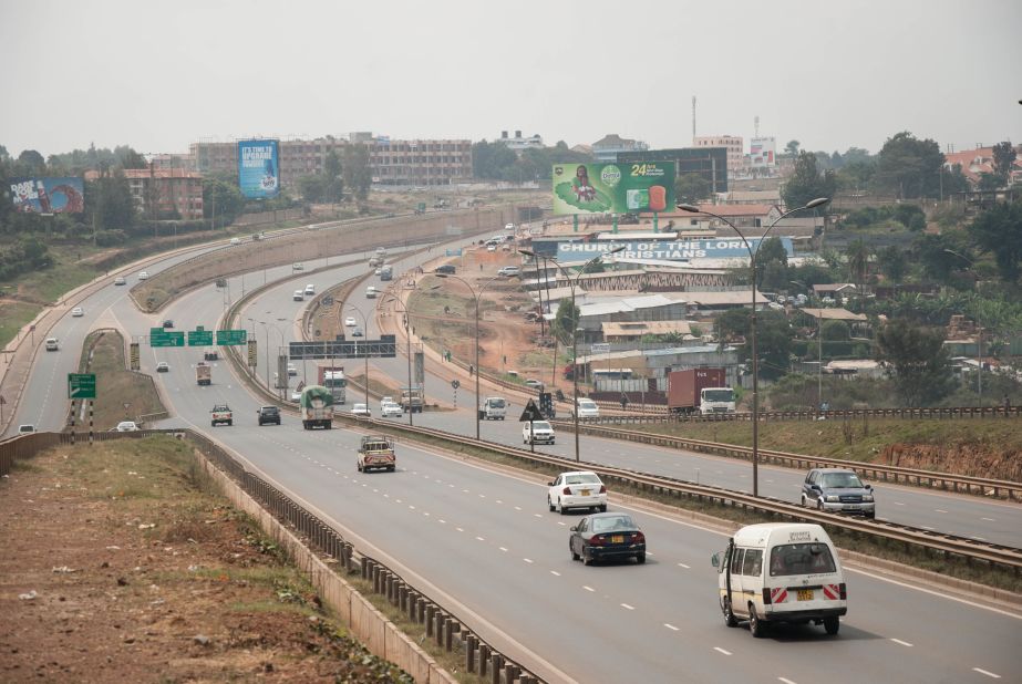 Thika Superhighway, built by Chinese contractors, in Nairobi, Kenya. 