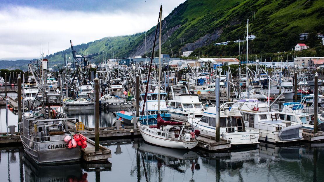 A fishing fleet in Kodiak, Alaska, waits for the salmon run to arrive. The last few seasons, these boats helped bring in a record catch of over 50 million sockeye and king salmon.