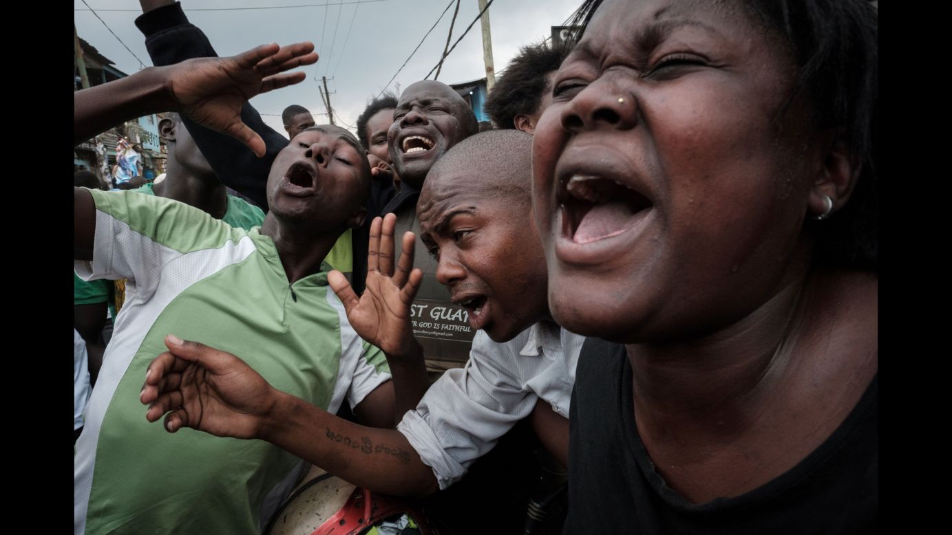 Supporters of Kenya's opposition pretend to cry for Kenyan President Uhuru Kenyatta on Friday, September 1, after the country's Supreme Court invalidated the results of last month's election. Kenyatta won the election over veteran opposition candidate Raila Odinga, but the court upheld a petition by Odinga that claimed Kenyatta's re-election was fraudulent. <a href="http://www.cnn.com/2017/09/04/africa/kenya-presidential-election/index.html" target="_blank">A new election</a> has been set for October 17.