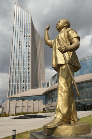 The African Union building was a gift from China to Africa. Construction began in January 2009 and involved 1,200 Chinese and Ethiopian workers.