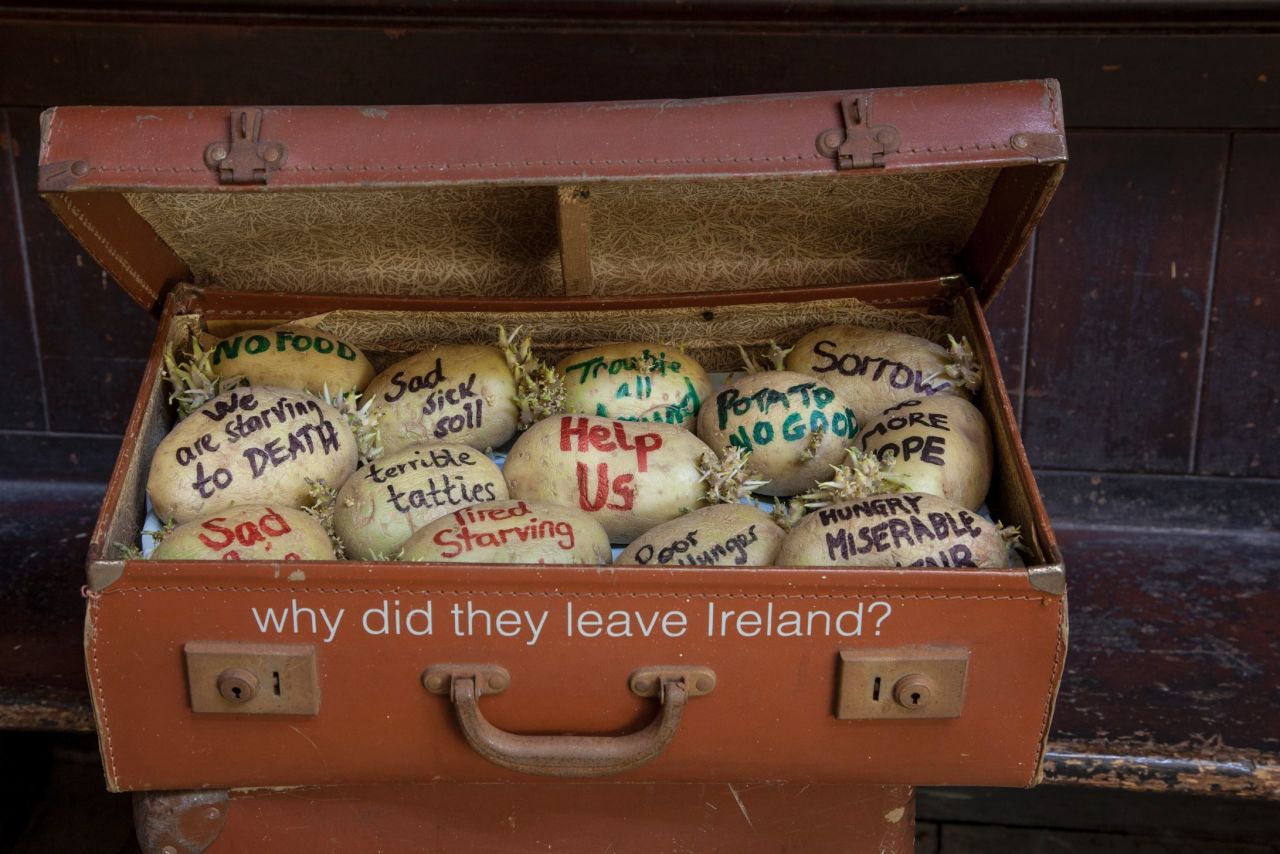 Local schoolchildren created this exhibit inspired by the Irish famine.