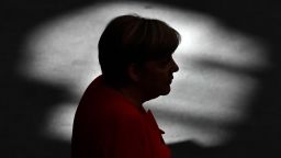 German Chancellor Angela Merkel gives a speech at the Bundestag (lower house of parliament) in Berlin on September 5, 2017.
Merkel and other top officials debate the state of the nation in the lower house of parliament, less than three weeks ahead of the general election. / AFP PHOTO / John MACDOUGALL        (Photo credit should read JOHN MACDOUGALL/AFP/Getty Images)