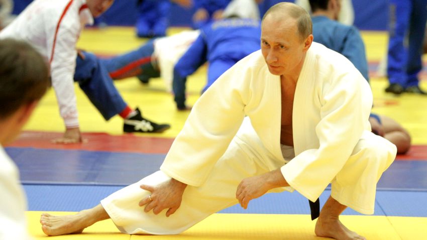 Russia's Prime Minister Vladimir Putin takes part in a judo training session at the "Moscow" sports complex in St. Petersburg, on December 22, 2010. AFP PHOTO/ RIA-NOVOSTI POOL/ ALEXEY DRUZHININ (Photo credit should read ALEXEY DRUZHININ/AFP/Getty Images)