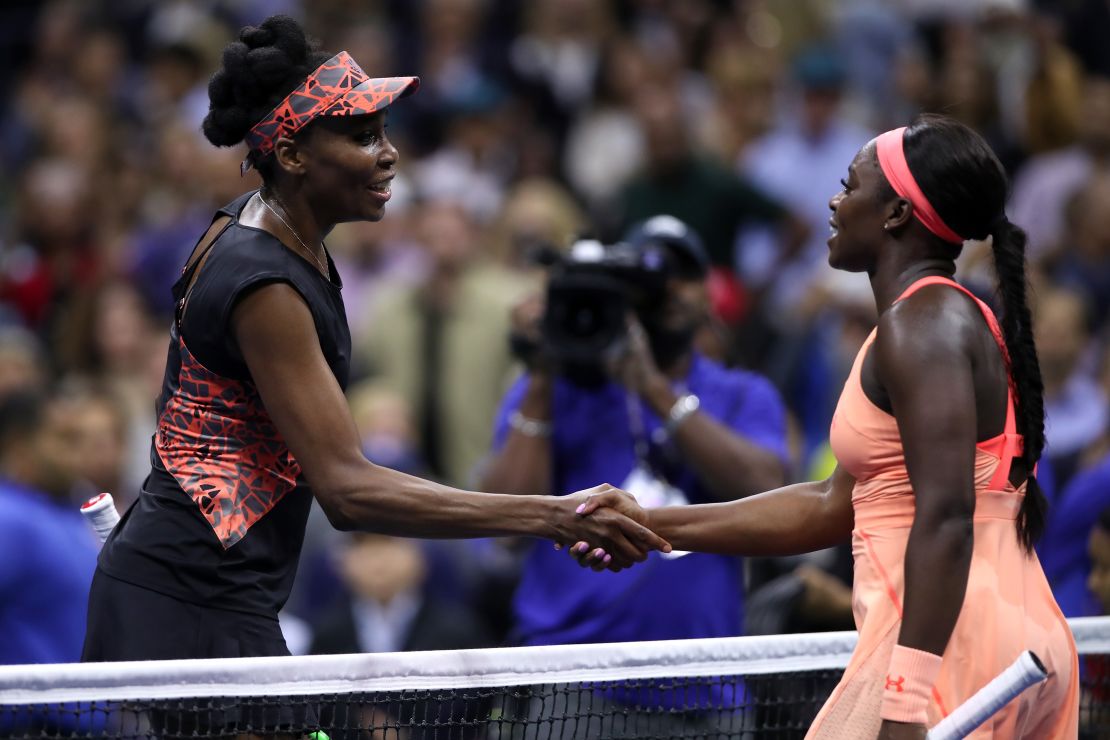 After the handshake with Williams, Stephens applauded the seven-time major champion as she left the court.