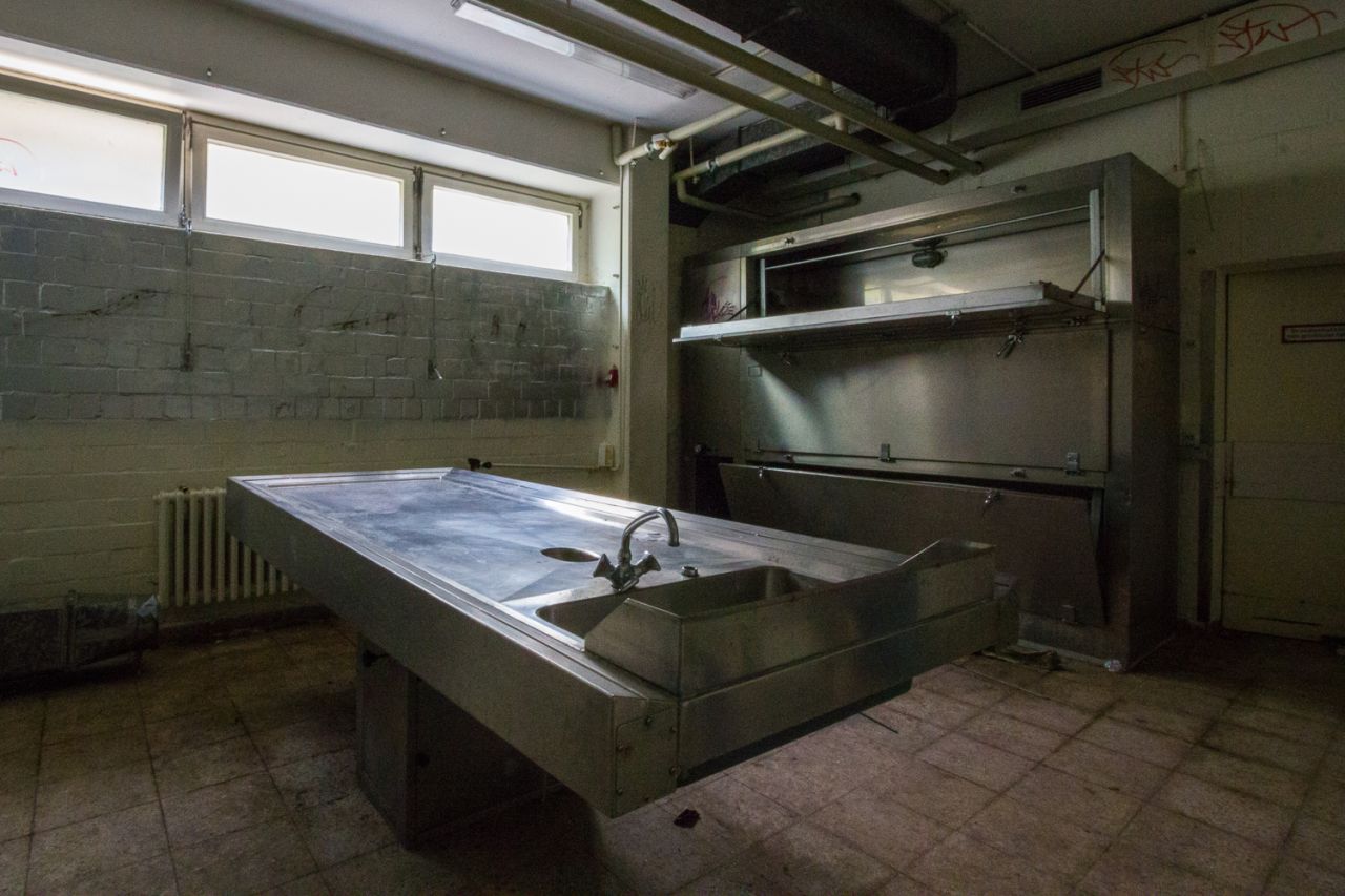 <strong>Abandoned Berlin -- </strong><strong>anatomy college</strong>: Fahey's urban exploration of Berlin is also the focus of a book, published by Berlin-based publishers be.bra verlag. Pictured here, a dissecting table and cold storage in the basement of a former anatomy college.